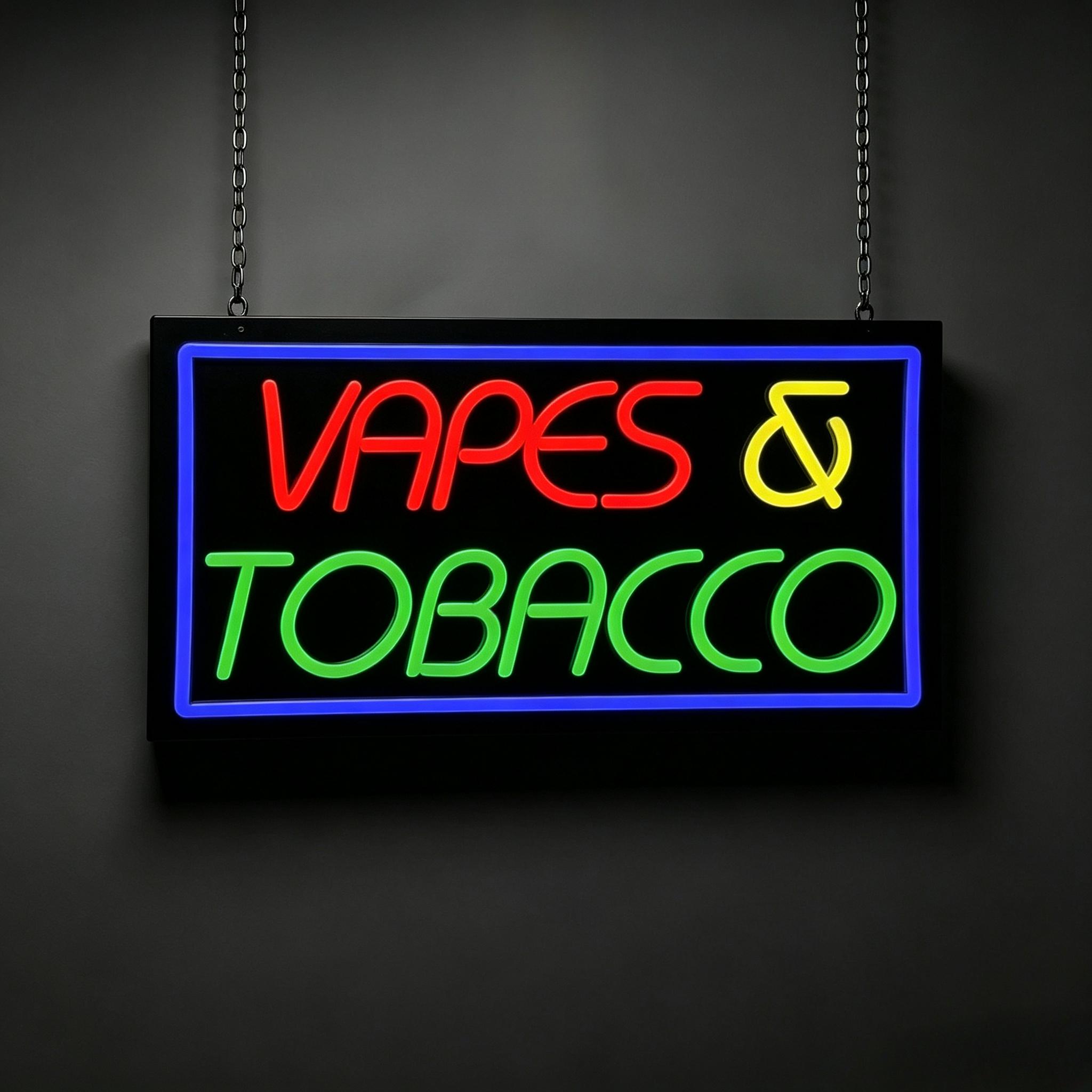 タバコとベイプのネオンサイン。USB電源で点灯し、明るさを調 - Vaping Store のレビューと価格