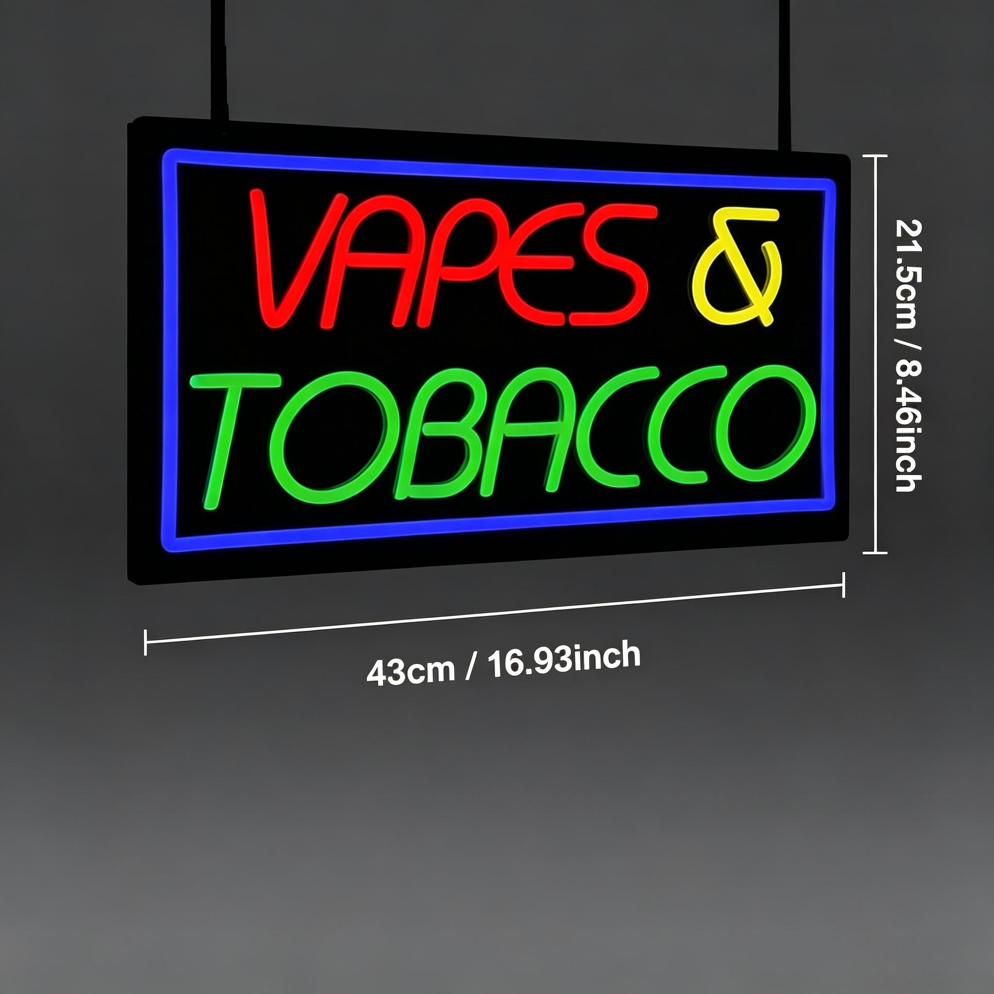 タバコとベイプのネオンサイン。USB電源で点灯し、明るさを調 - Vaping Store のレビューと価格